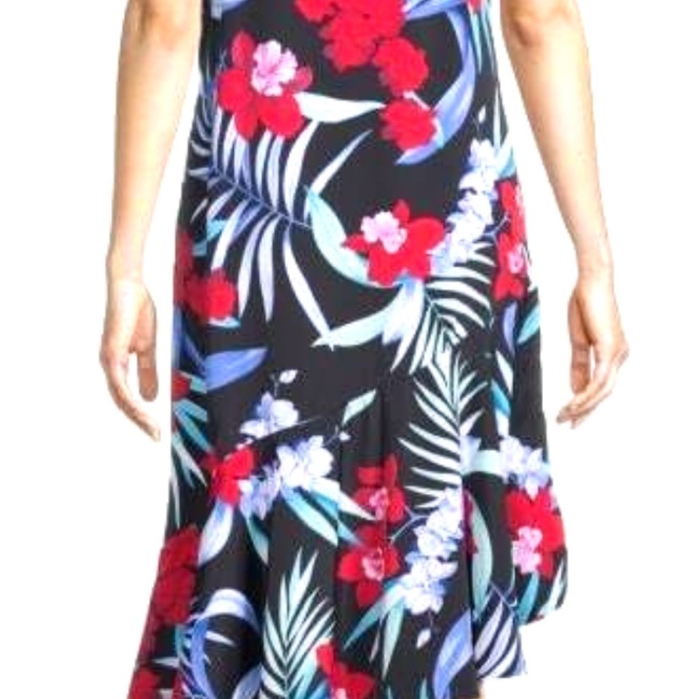 Tommy Bahama Black Dress with Vibrant Floral Design Sz s - Picture 5 of 7